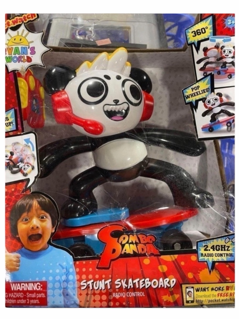 NEW Remote Control Toy Ryan’s World Combo Panda Stunt Skateboard Car R/C Fun